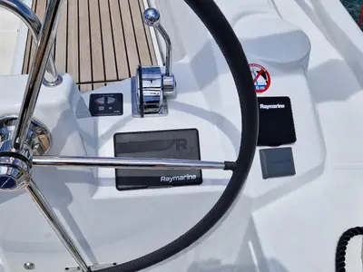 Cockpit of Sali, a Beneteau Oceanis 40.1 sailboat at Općina Medulin, Croatia
