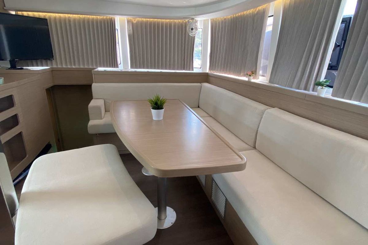 Salon of Hanselli, a Lagoon 42 catamaran at Grad Trogir, Croatia