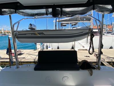 Deck of Hanselli, a Lagoon 42 catamaran at Grad Trogir, Croatia
