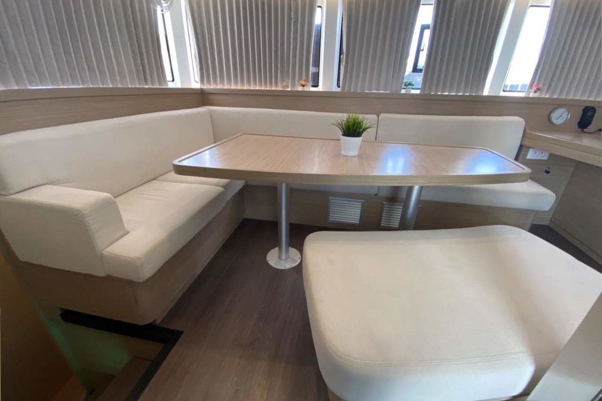 Salon of Hanselli, a Lagoon 42 catamaran at Grad Trogir, Croatia