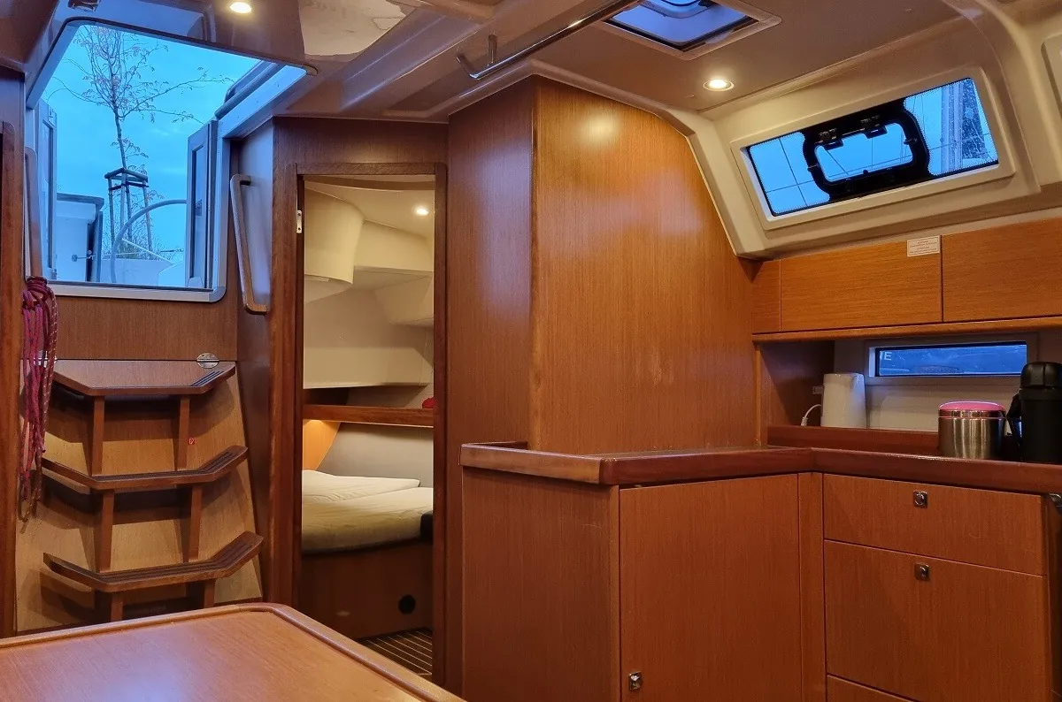 Cabin on Wajra, a Bavaria 46 sailboat at Gdańsk, Poland