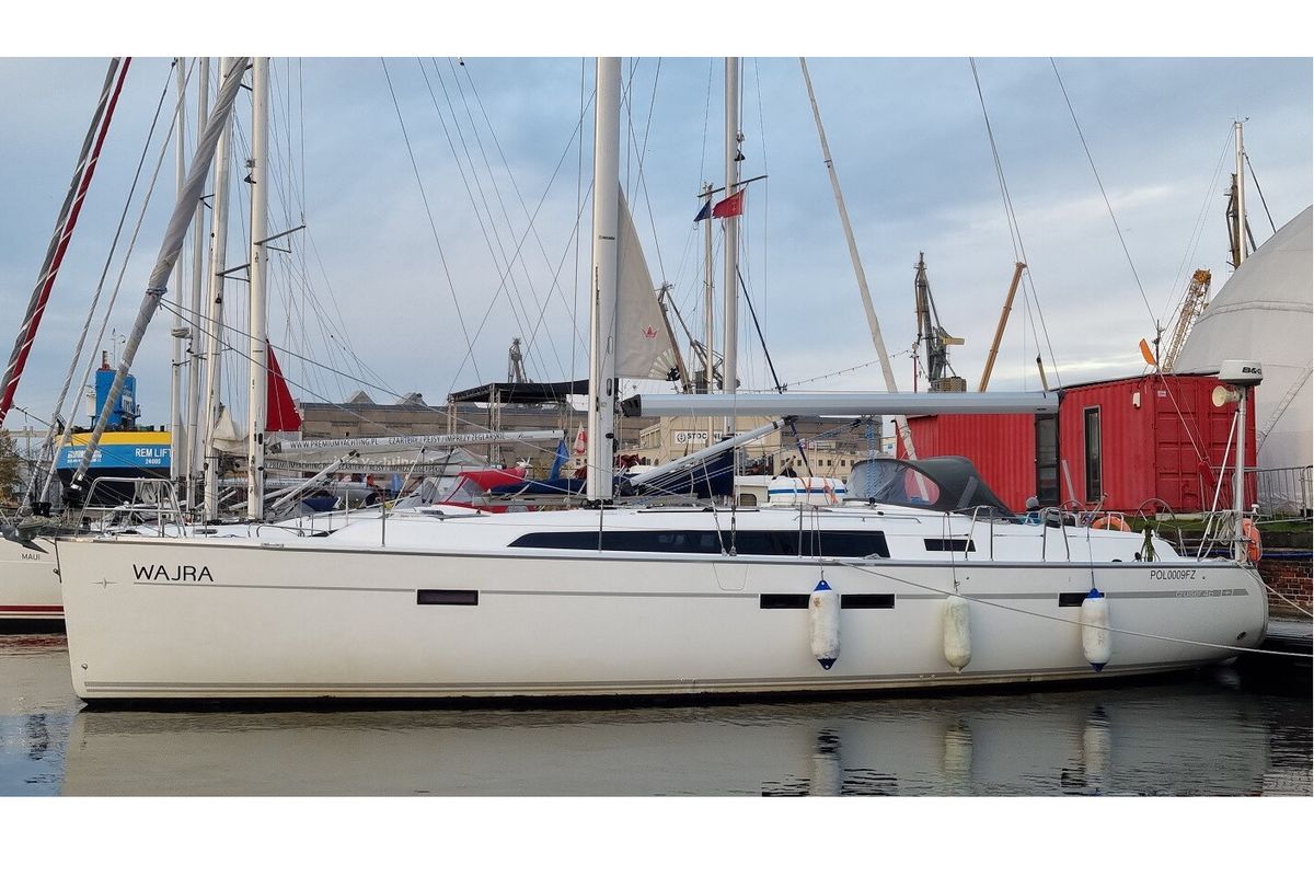 Exterior view of Wajra, a Bavaria 46 sailboat at Gdańsk, Poland