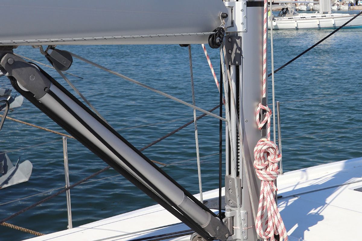 Aris, a Jeanneau Sun Odyssey 410 sailboat at Lavreotiki Municipal Unit, Greece