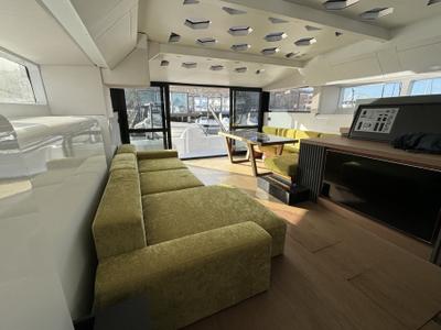 Salon of Veronchie, a Gulet Delta F40-XT catamaran at Zadar, Croatia
