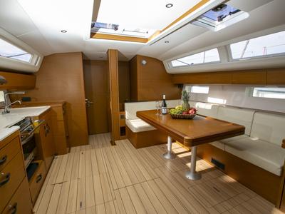 Salon of Amazing Elli, a Jeanneau 54 sailboat at Volos Municipality, Greece
