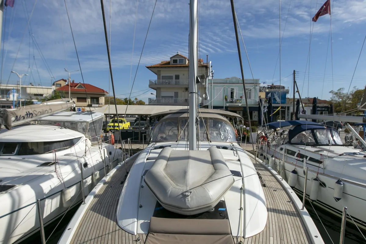 Exterior view of Amazing Elli, a Jeanneau 54 sailboat at Volos Municipality, Greece