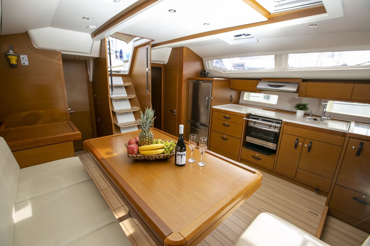 Salon of Amazing Elli, a Jeanneau 54 sailboat at Volos Municipality, Greece