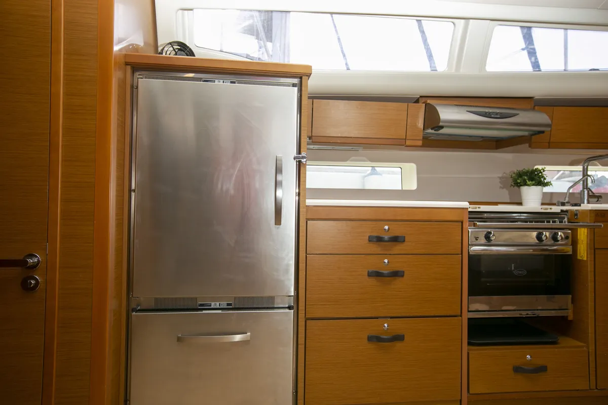 Galley of Amazing Elli, a Jeanneau 54 sailboat at Volos Municipality, Greece