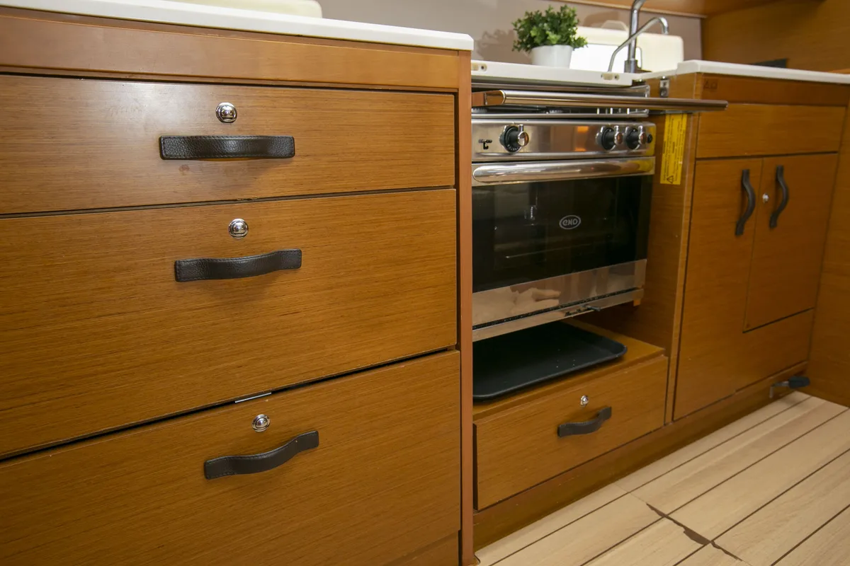Galley of Amazing Elli, a Jeanneau 54 sailboat at Volos Municipality, Greece