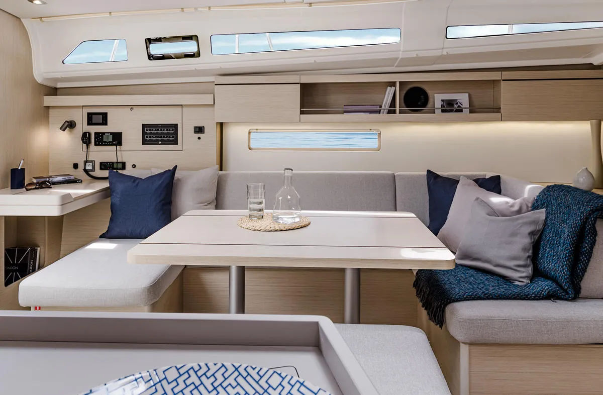Salon of OKEANOS, a Beneteau Oceanis 40.1 sailboat at Athens, Greece