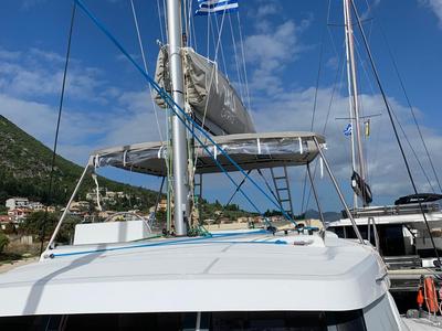 Galley of Danae, a Bali Catspace catamaran at Municipal Unit of Ellomenos, Greece
