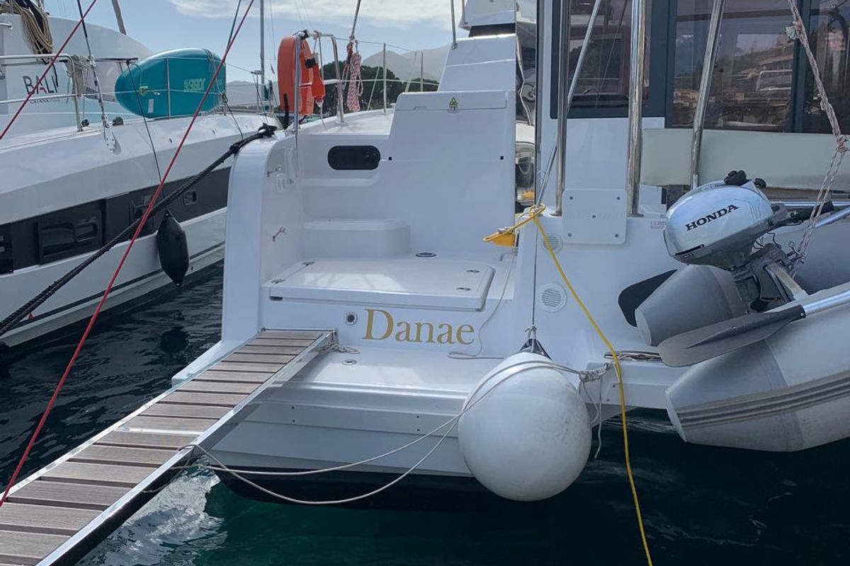 Exterior view of Danae, a Bali Catspace catamaran at Municipal Unit of Ellomenos, Greece