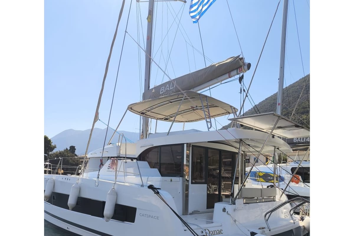 Exterior view of Danae, a Bali Catspace catamaran at Municipal Unit of Ellomenos, Greece
