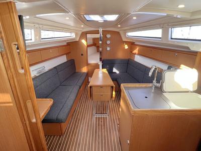 Salon of Ramona, a Bavaria Cruiser 33 sailboat at Heiligenhafen, Germany