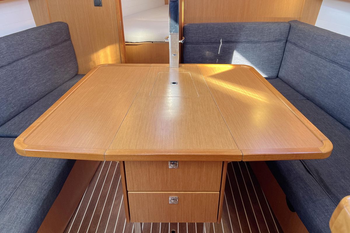 Salon of Ramona, a Bavaria Cruiser 33 sailboat at Heiligenhafen, Germany