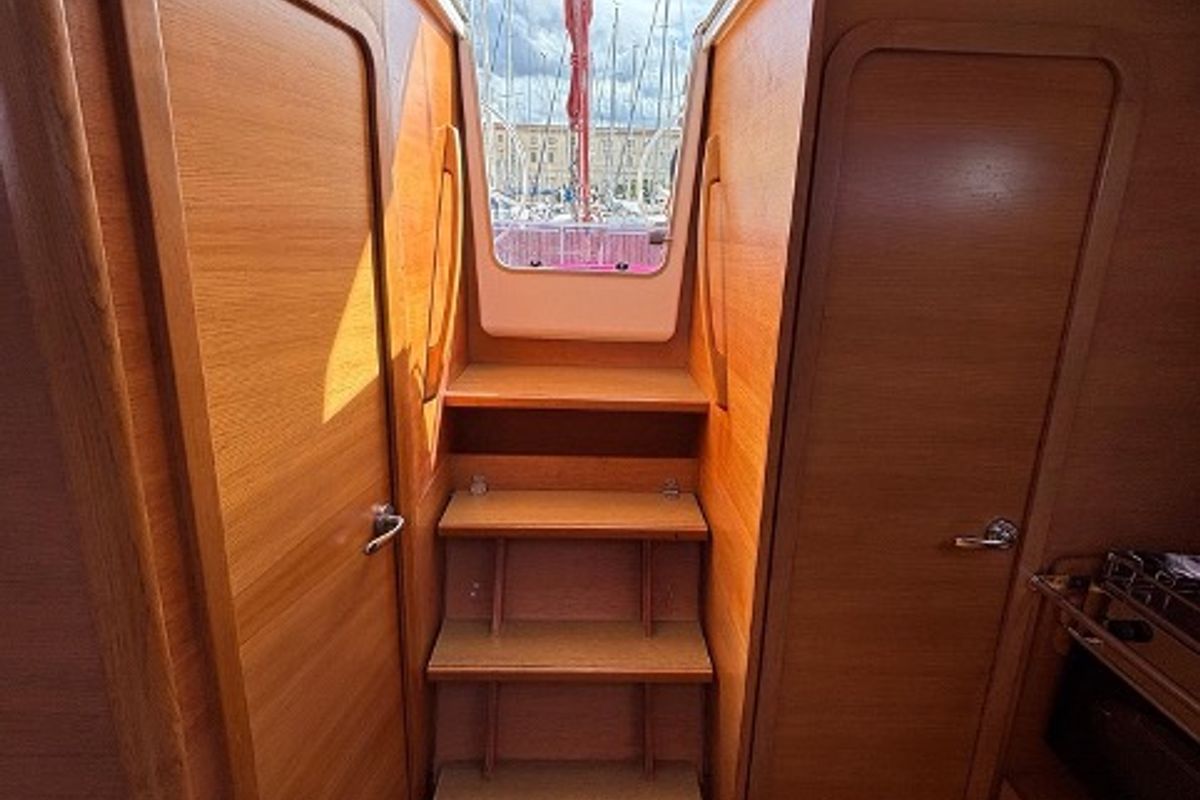 Salon of Expensive Toy, a Dufour 310 Grand Large sailboat at Palermo, Italy