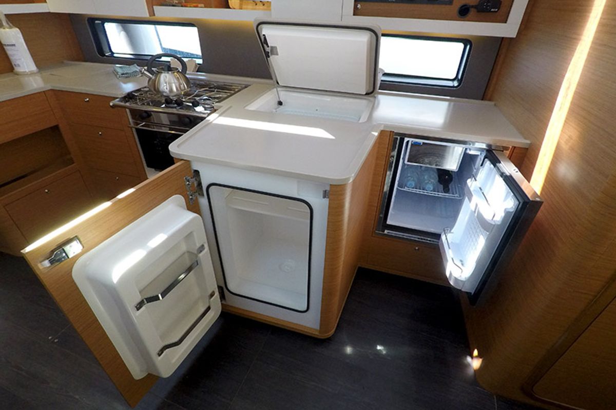 Galley of Dama, a Dufour 44 sailboat at Grad Šibenik, Croatia