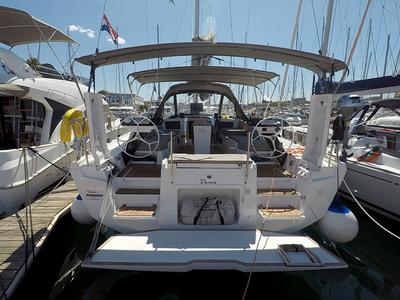 Cockpit of Dama, a Dufour 44 sailboat at Grad Šibenik, Croatia