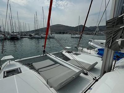 Deck of Spring & Fall, a Excess 11 catamaran at Grad Trogir, Croatia