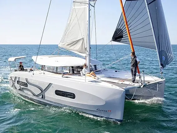 Exterior view of Spring & Fall, a Excess 11 catamaran at Grad Trogir, Croatia