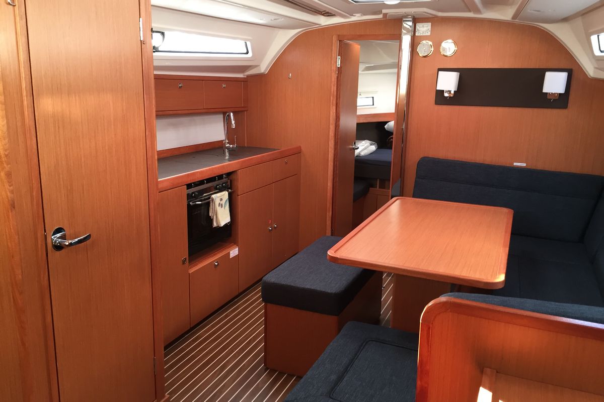 Galley of Cecilia, a Bavaria Cruiser 41 sailboat at Kos, Greece
