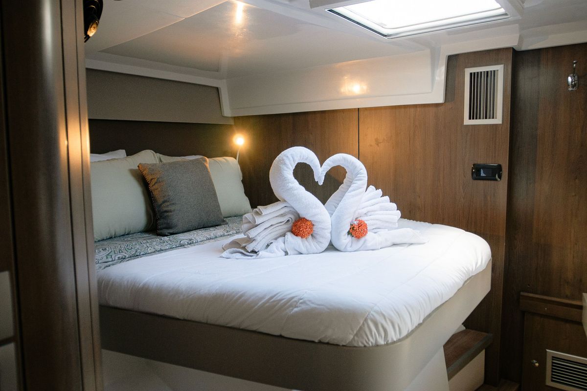 Cabin on Pinnacle Cat, a Bali Catspace catamaran at Parham Town, British Virgin Islands