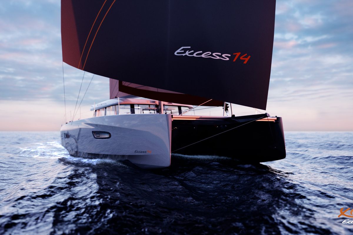 Exterior view of Agape, a Excess 14 catamaran at Toulon, France