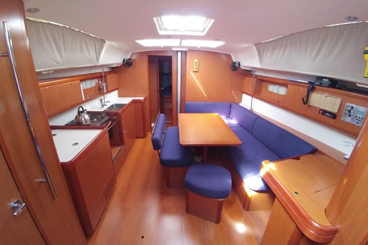Salon of Beluga, a Beneteau Oceanis 43 sailboat at Municipal Unit of Elefsina, Greece