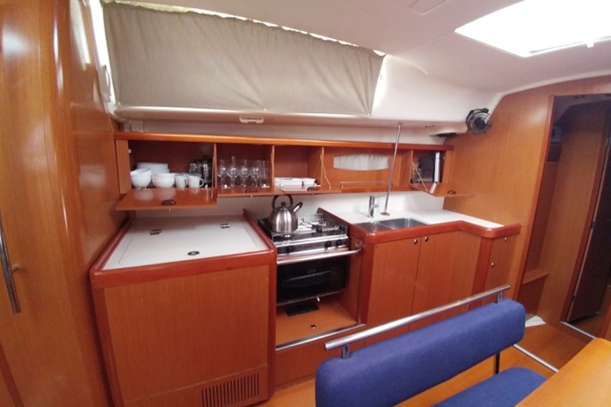 Galley of Beluga, a Beneteau Oceanis 43 sailboat at Municipal Unit of Elefsina, Greece