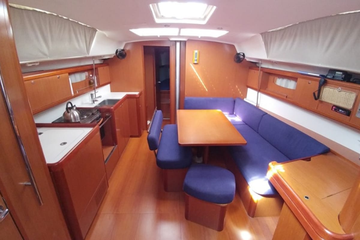 Salon of Beluga, a Beneteau Oceanis 43 sailboat at Municipal Unit of Elefsina, Greece
