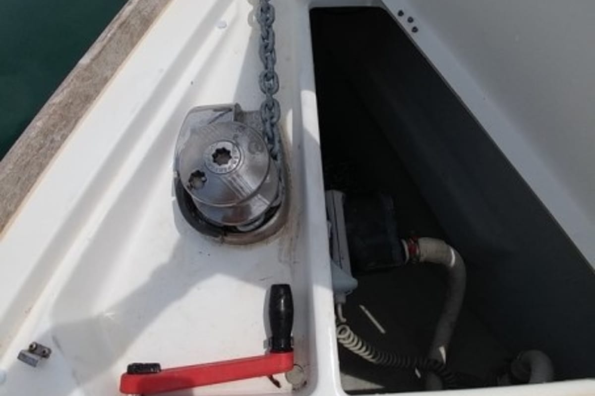 Deck of Beluga, a Beneteau Oceanis 43 sailboat at Municipal Unit of Elefsina, Greece
