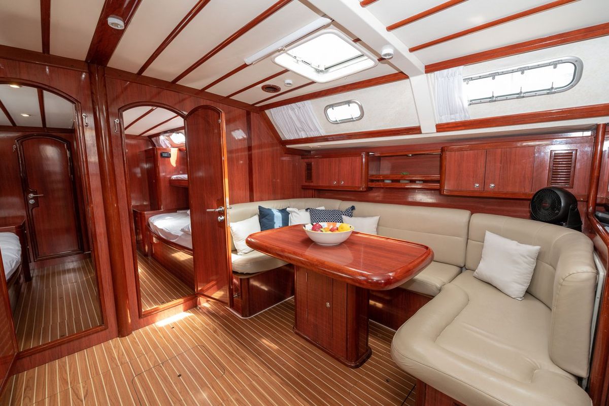 Salon of Christianna VIII, a Ocean Star 60.1 sailboat at Athens, Greece