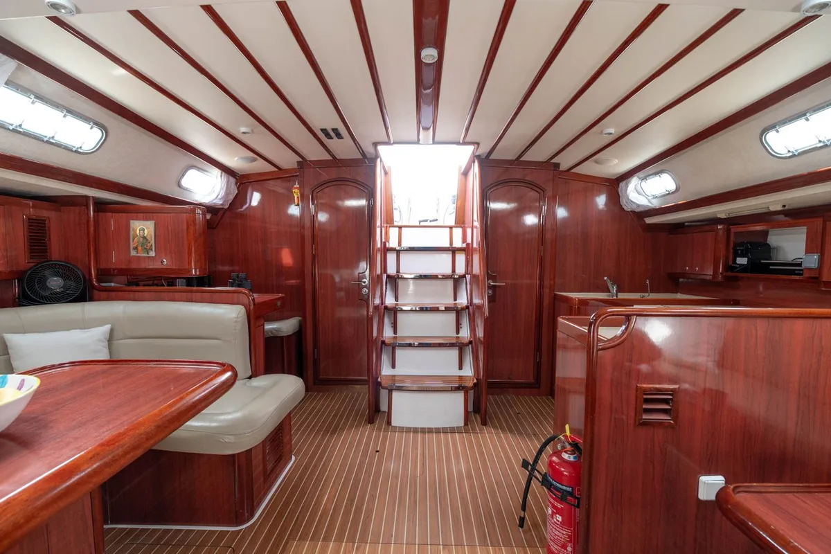 Salon of Christianna VIII, a Ocean Star 60.1 sailboat at Athens, Greece