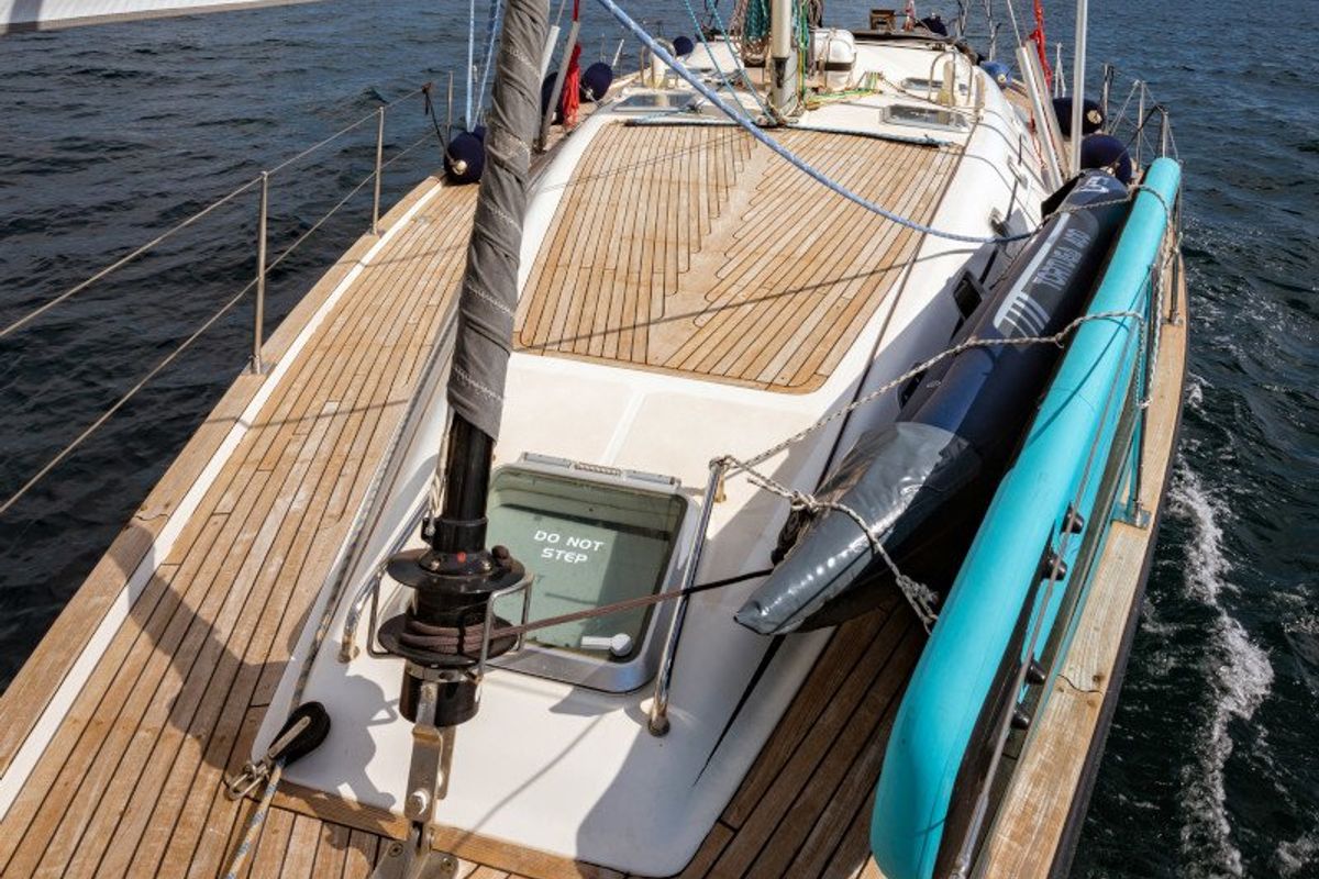 Cockpit of Christianna VIII, a Ocean Star 60.1 sailboat at Athens, Greece