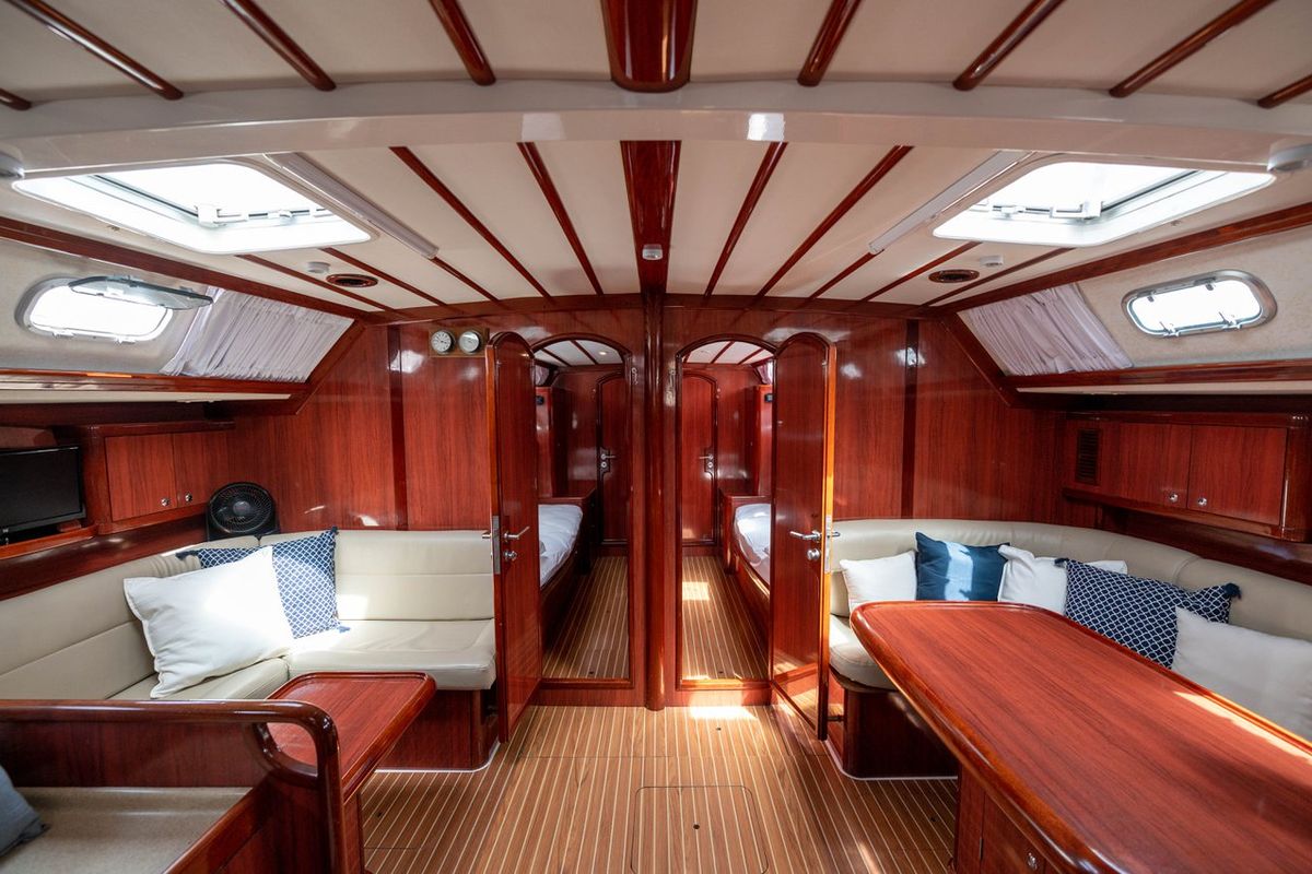 Salon of Christianna VIII, a Ocean Star 60.1 sailboat at Athens, Greece