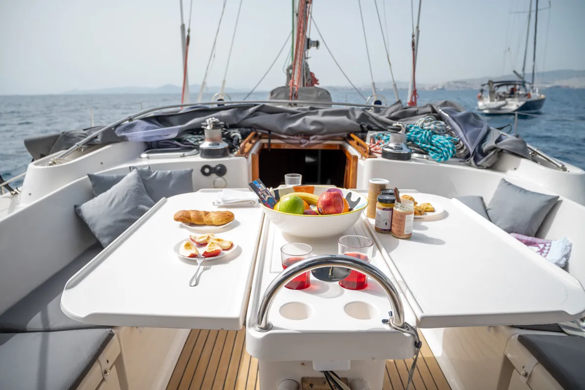Cabin on Christianna VIII, a Ocean Star 60.1 sailboat at Athens, Greece