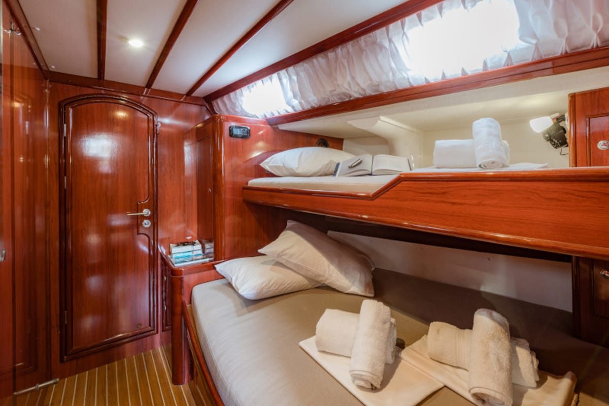 Cockpit of Christianna VIII, a Ocean Star 60.1 sailboat at Athens, Greece