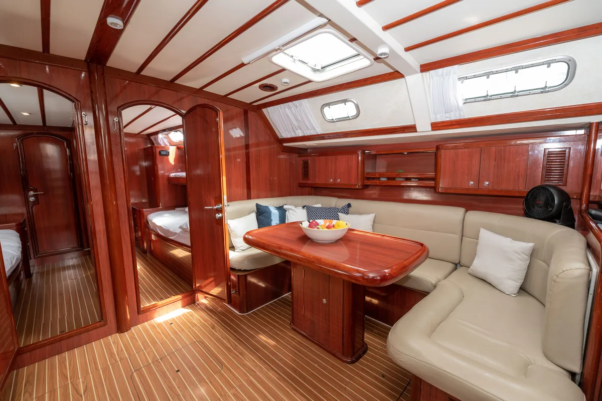 Salon of Christianna VIII, a Ocean Star 60.1 sailboat at Athens, Greece