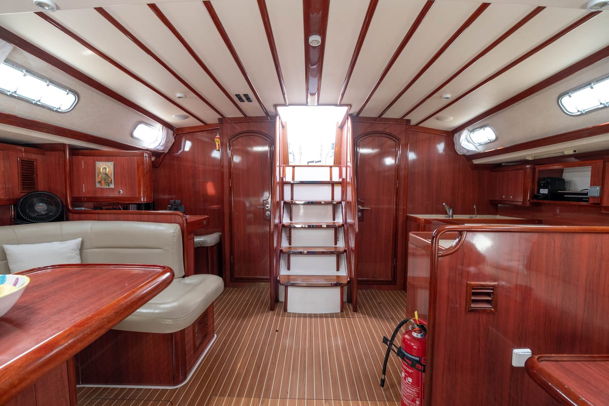 Salon of Christianna VIII, a Ocean Star 60.1 sailboat at Athens, Greece
