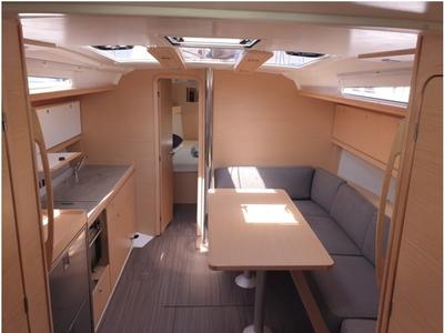 Salon of Alati, a Dufour 390 Grand Large sailboat at Municipal Unit of Lefkada, Greece