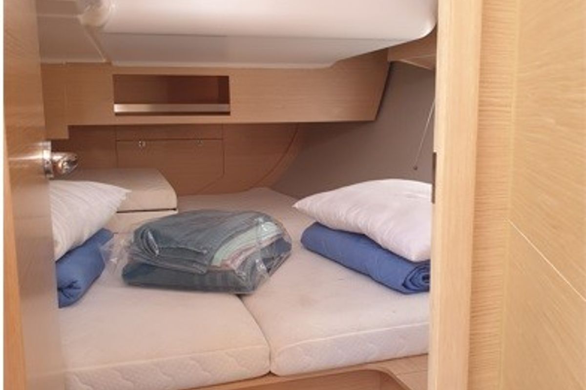 Cabin on Alati, a Dufour 390 Grand Large sailboat at Municipal Unit of Lefkada, Greece
