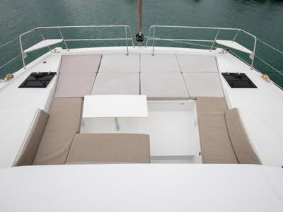 Deck of Peppina - Standard Line, a Bali 4.2 catamaran at Salerno, Italy