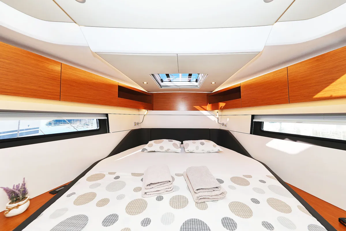 Cabin on Blondie - Ow, a Hanse Yachts Hanse 460 sailboat at Grad Kaštela, Croatia