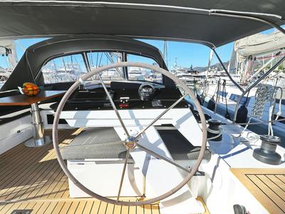 Cockpit of Blondie - Ow, a Hanse Yachts Hanse 460 sailboat at Grad Kaštela, Croatia