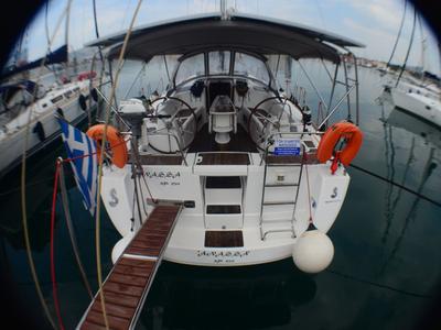 Cockpit of Anassa, a Beneteau Oceanis 40 sailboat at Volos Municipality, Greece