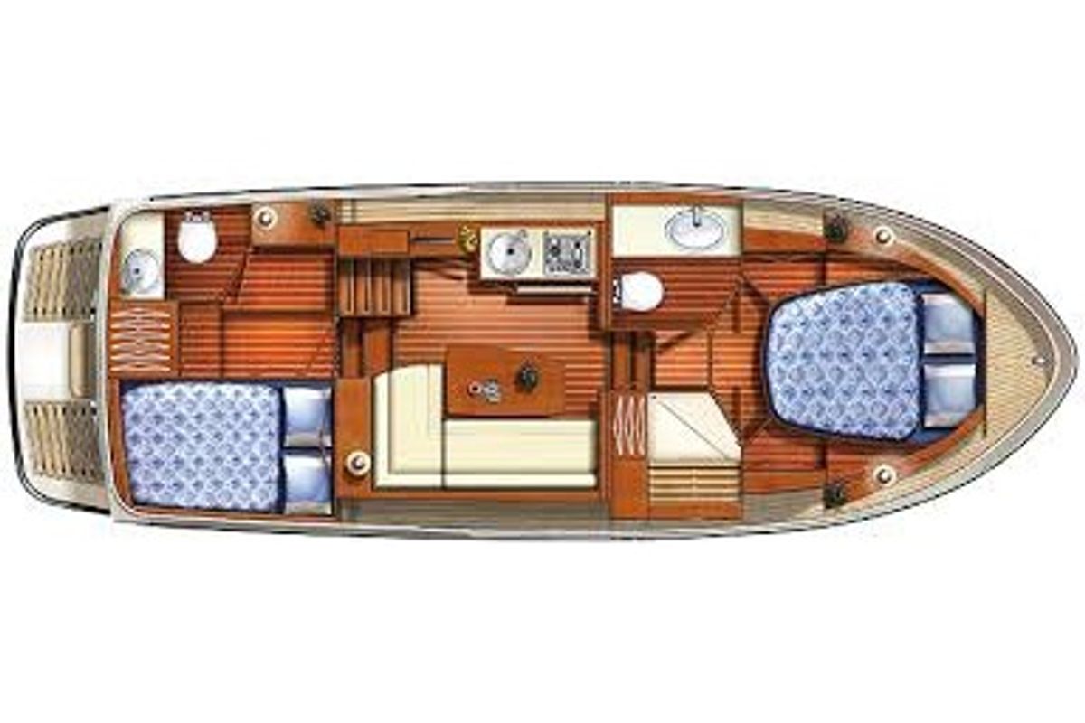 Floor plan of Wedis (Fr2), a Linssen Grand Sturdy 29.9 AC motorboat at Mirow, Germany