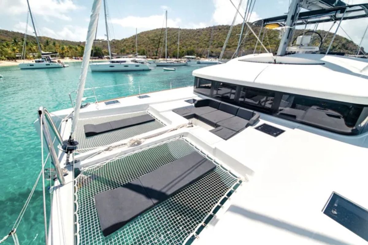 Galley of Queen of Hearts, a Lagoon 52 catamaran at Athens, Greece