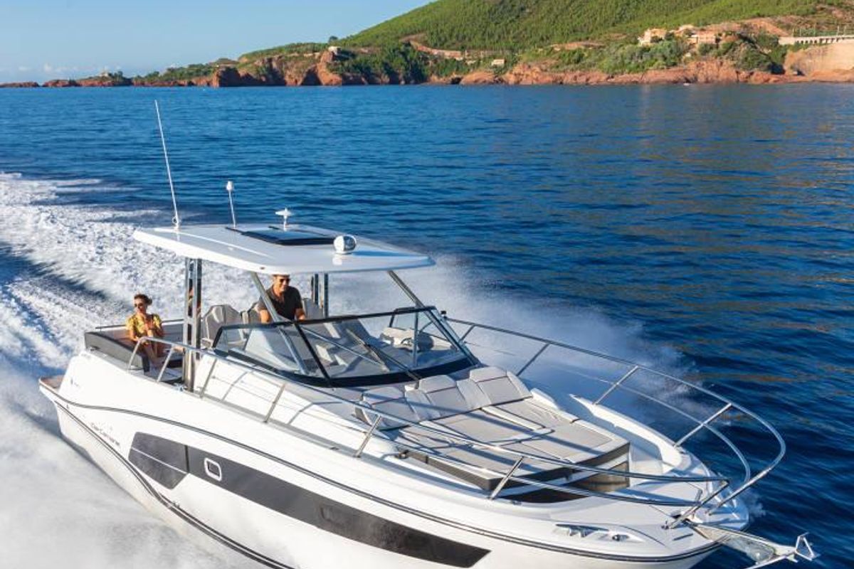 Exterior view of 272679 ZD, a Jeanneau Cap Camarat 10.5 WA motorboat at Zadar, Croatia