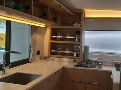 Galley of Venus, a Lagoon 46 catamaran at Eden Island Marina, Seychelles