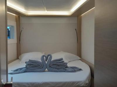Cabin on Venus, a Lagoon 46 catamaran at Eden Island Marina, Seychelles